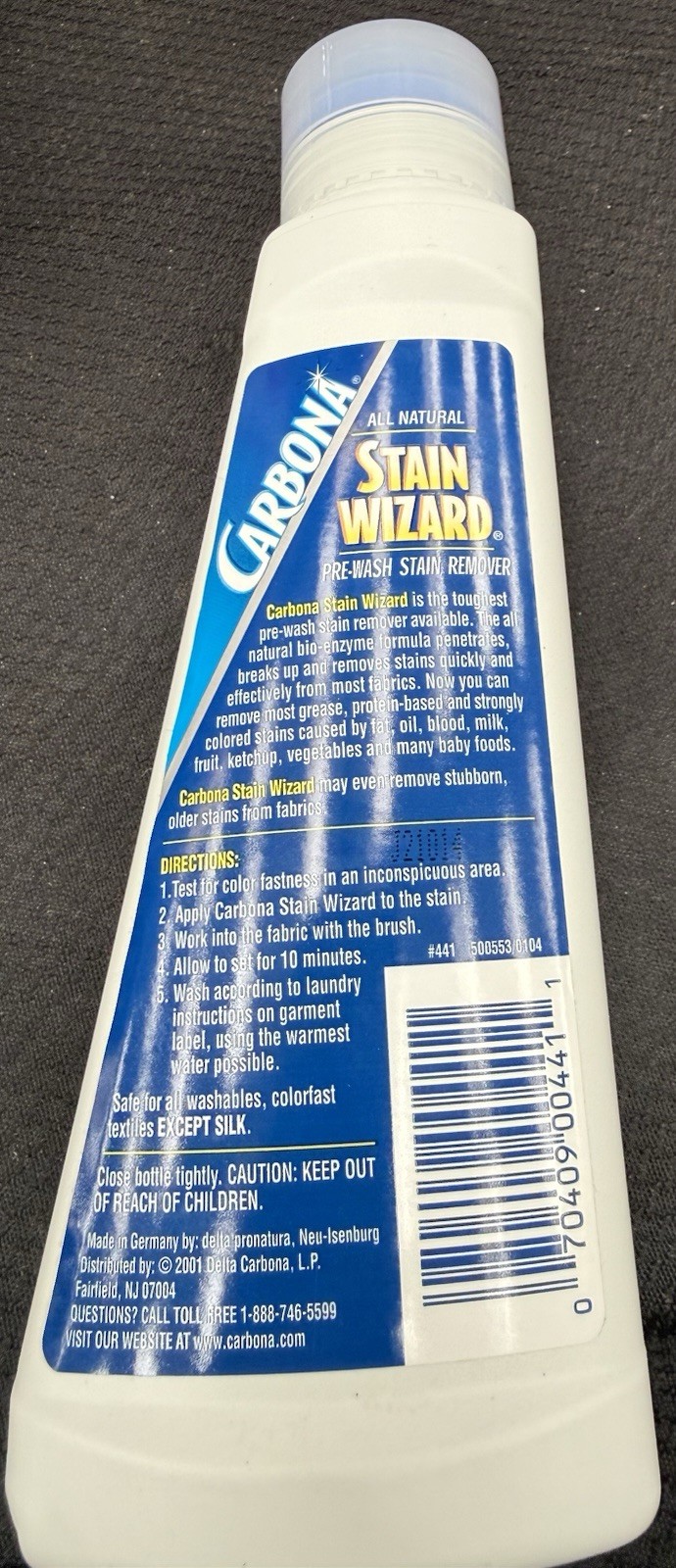Carbona Stain Wizard Pre-Wash Bio-Enzyme Stain Remover Liquid 8.4 fl oz