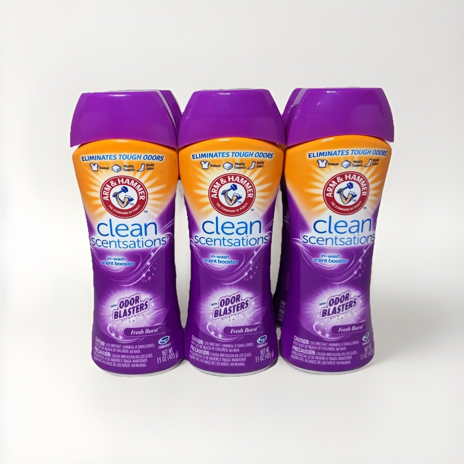 Lot of 6 Arm & Hammer Clean Scentsations Scent Booster Fresh Burst 15 OZ