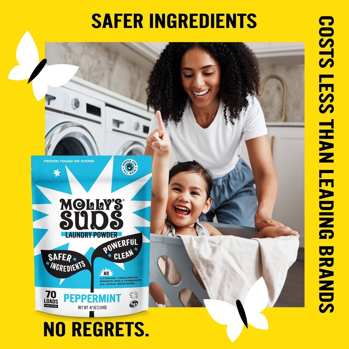 Molly’s Suds Peppermint HE Deep Cleaning Laundry Detergent Powder 70 Loads -47oz