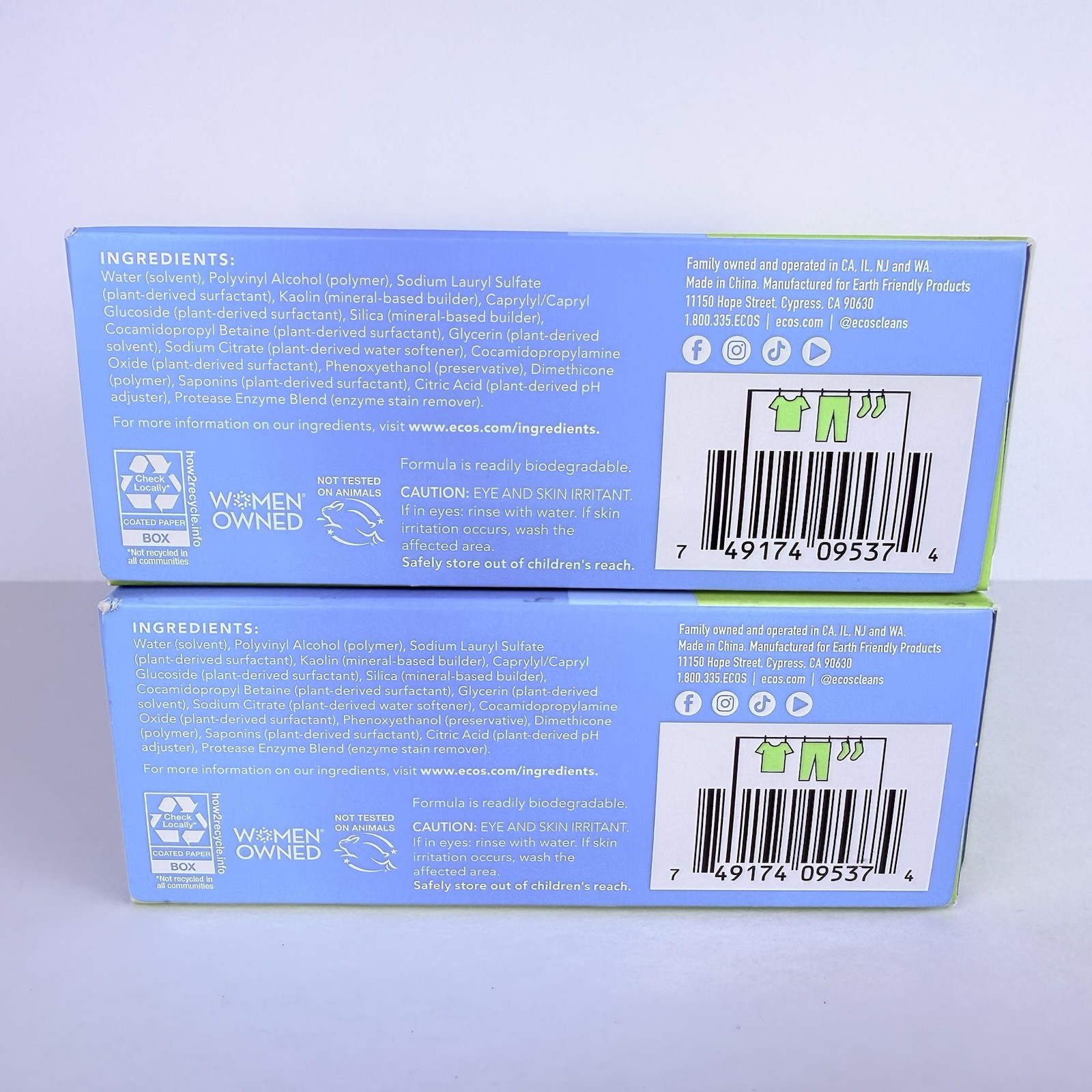 ECOS Laundry Detergent Sheets Free & Clear 2 Boxes X 50 Loads