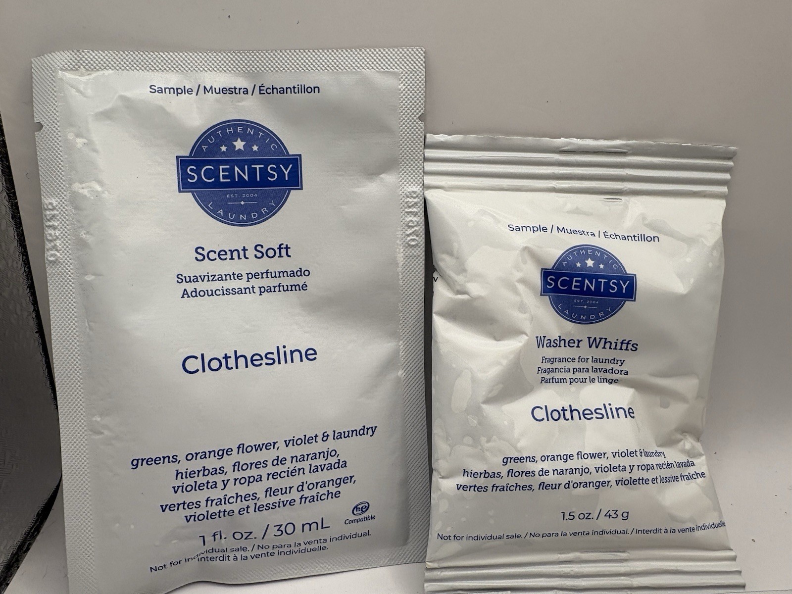 Scentsy Sample Lot – Clothesline Laundry & Honey Chamomile Pet Shampoo – 4 Pack