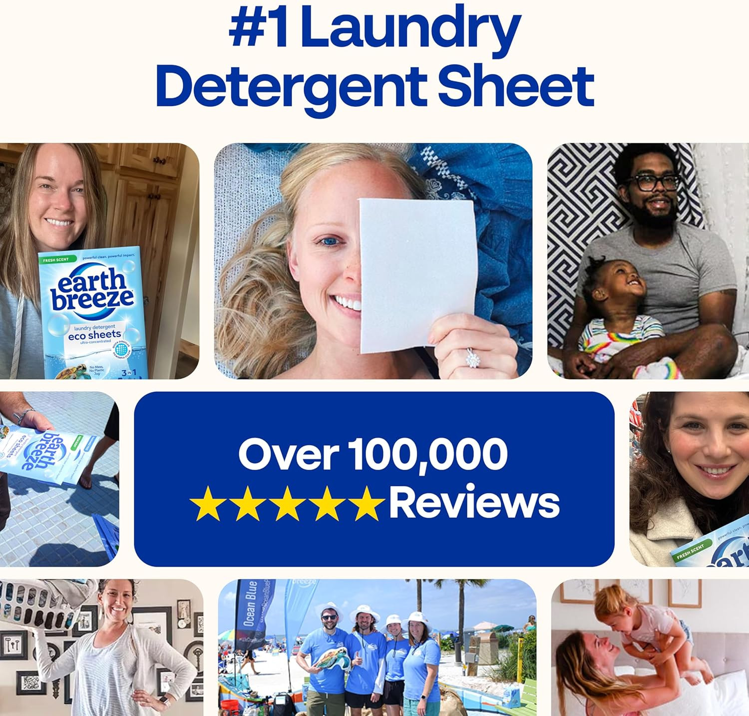 Earth Breeze Laundry Detergent Sheets Fresh Scent – 60 Loads Eco Liquidless Soap