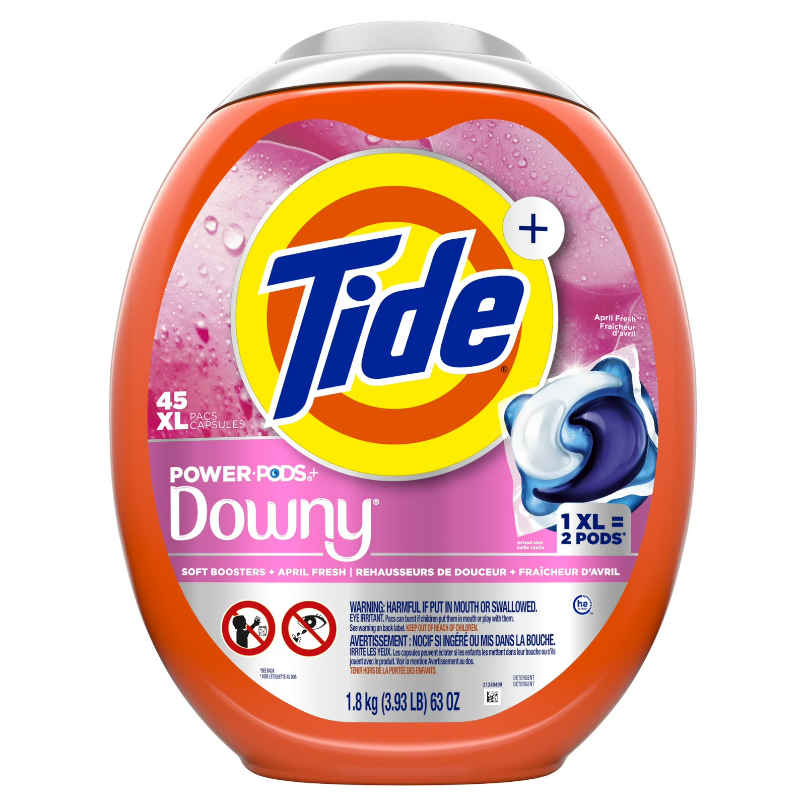 3 Pack Tide Power Pods Laundry Detergent with Downy 45 ct 135 Pacs New