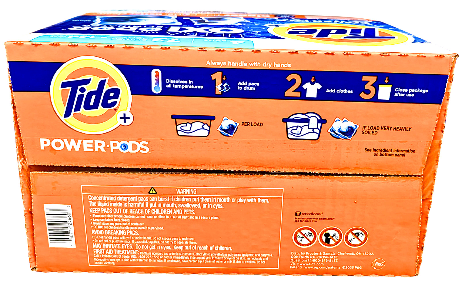 Tide Power PODS + Ultra OXI Laundry Detergent Pacs Original 72 Count
