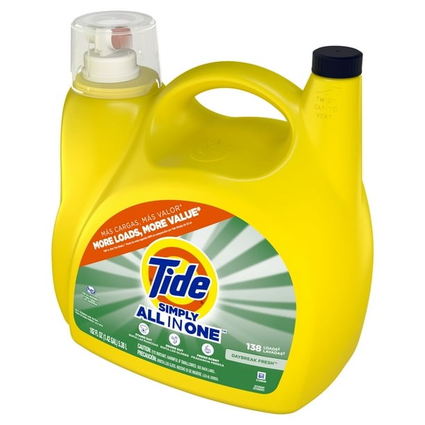 Tide Simply All-in-One Liquid Laundry Detergent, Daybreak Fre, 182 oz, 138 Loads
