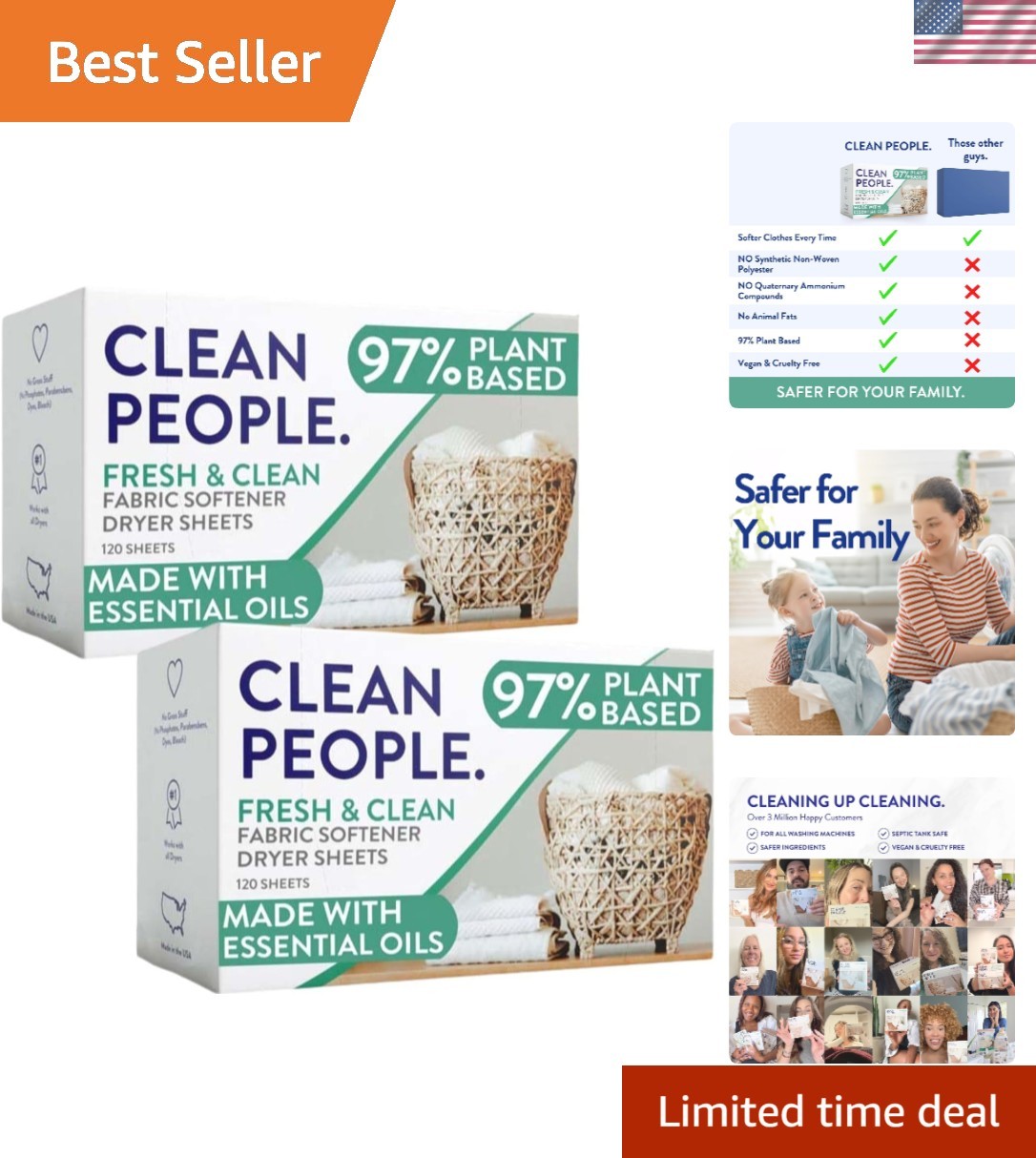 Fabric Softener Sheets – Dryer Sheets – Softens & Removes Static Cling – Lau…