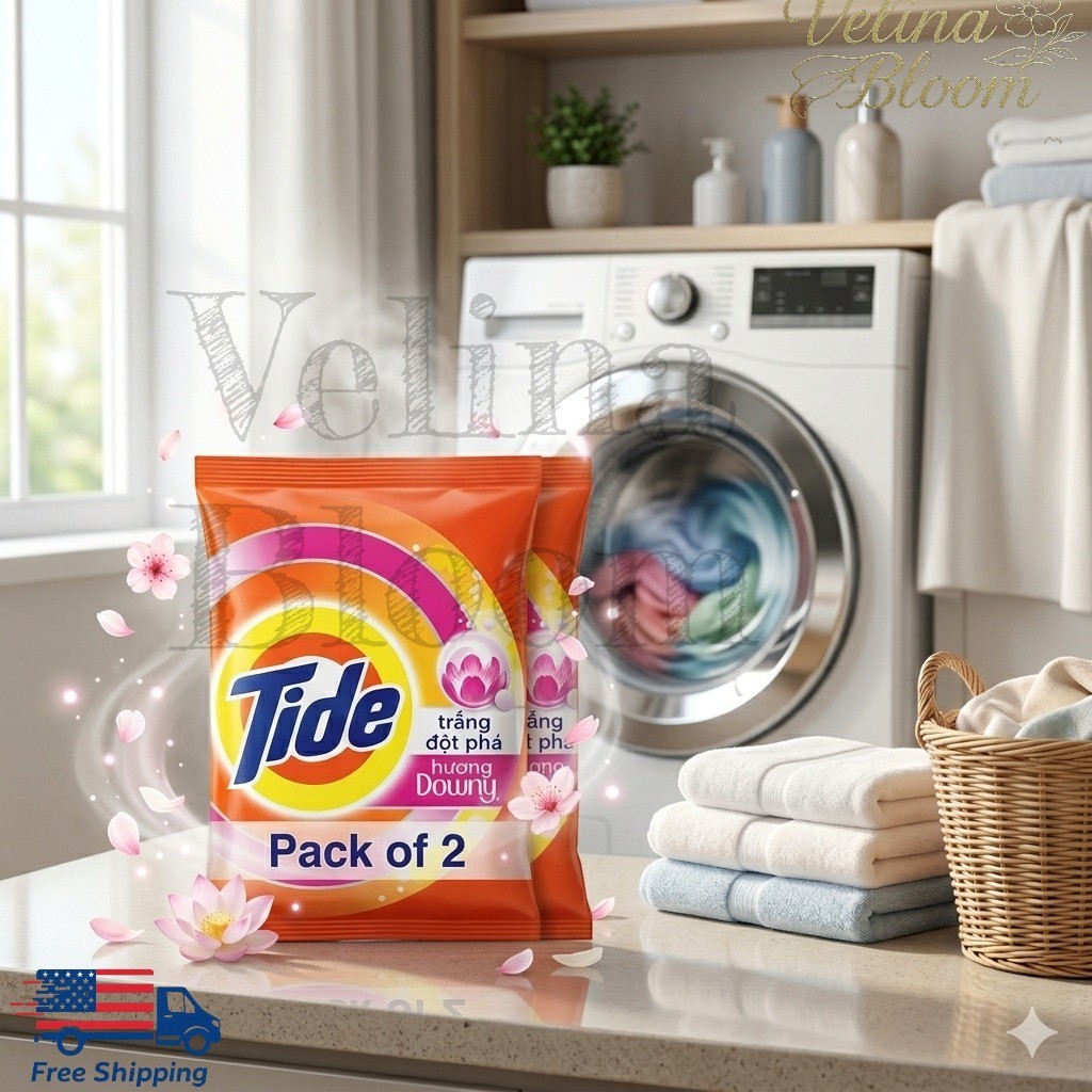 Tide Powder with Downy Laundry Detergent Powder 690 g/ 24.3 oz (2 Packs)