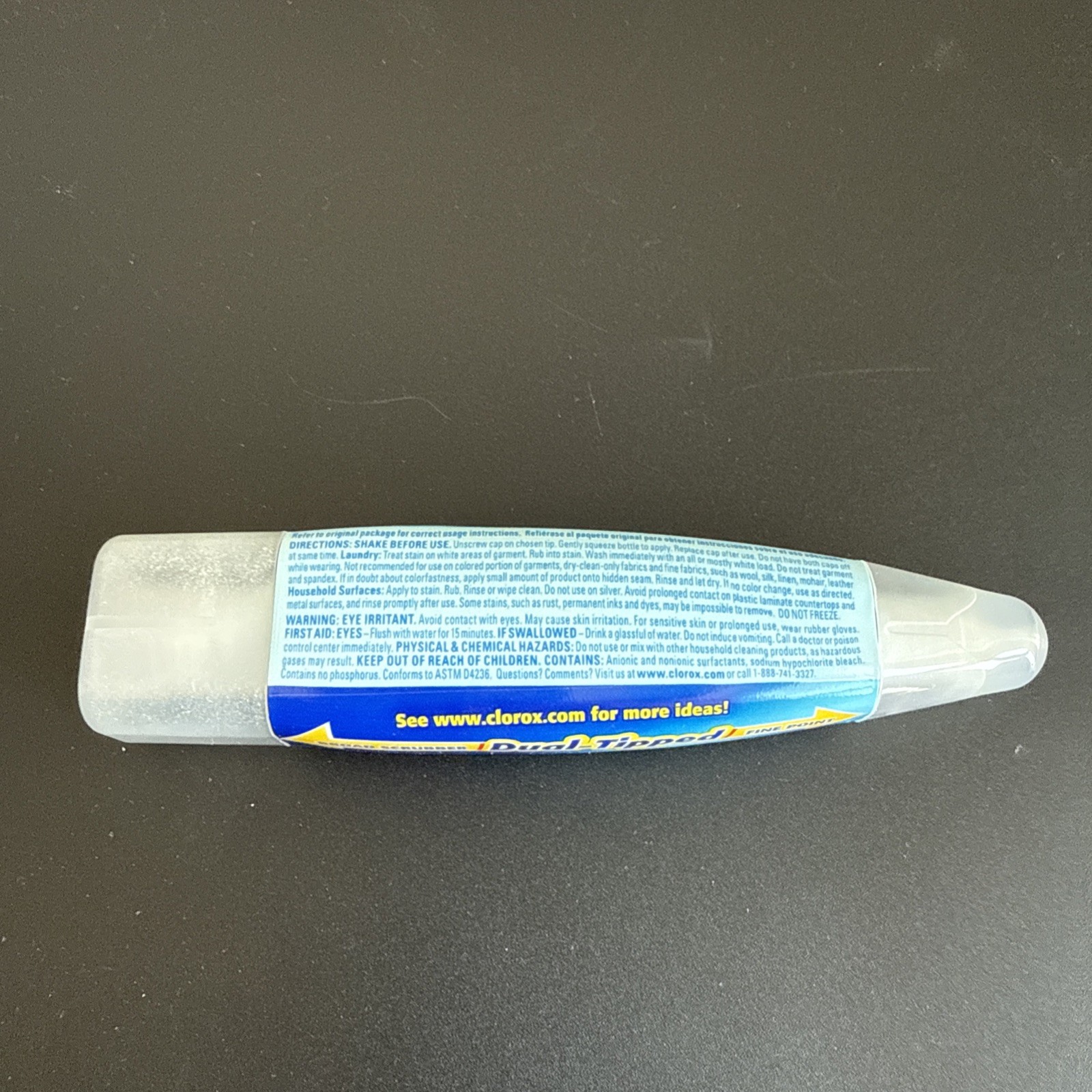 Clorox Bleach Pen Gel For White Cleaner Whites Dual Tipped Scrubber & Fine Point