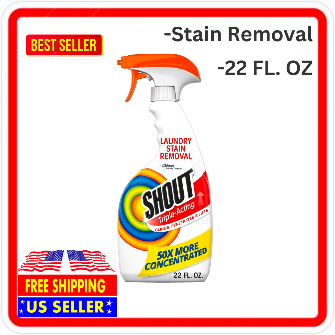 Shout Liquid Triple-Acting Laundry Stain Remover for Stain, Fresh, Trigger, 22oz