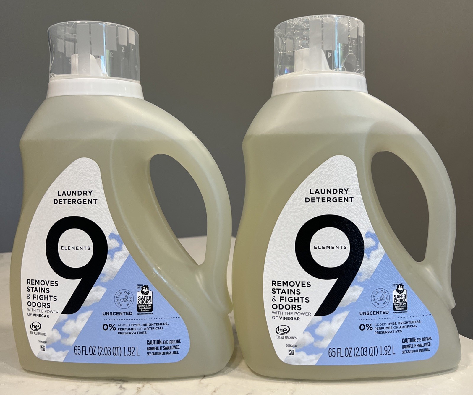2x 9 Elements Natural Liquid Laundry Detergent Vinegar Powered 65 Fl Oz Plant