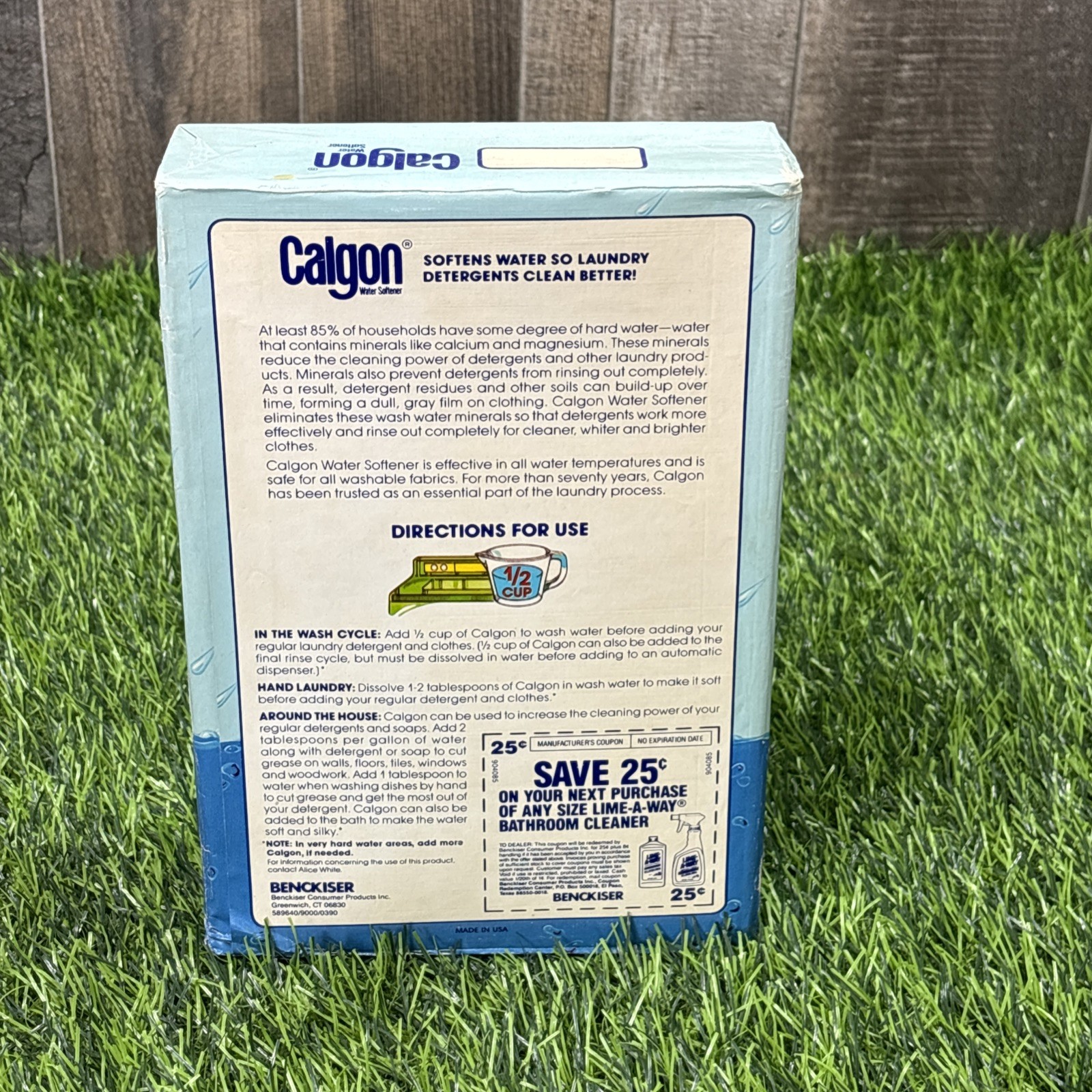 Vintage Calgon Water Softener 40 Oz NOS Full Box Laundry Detergent Additive
