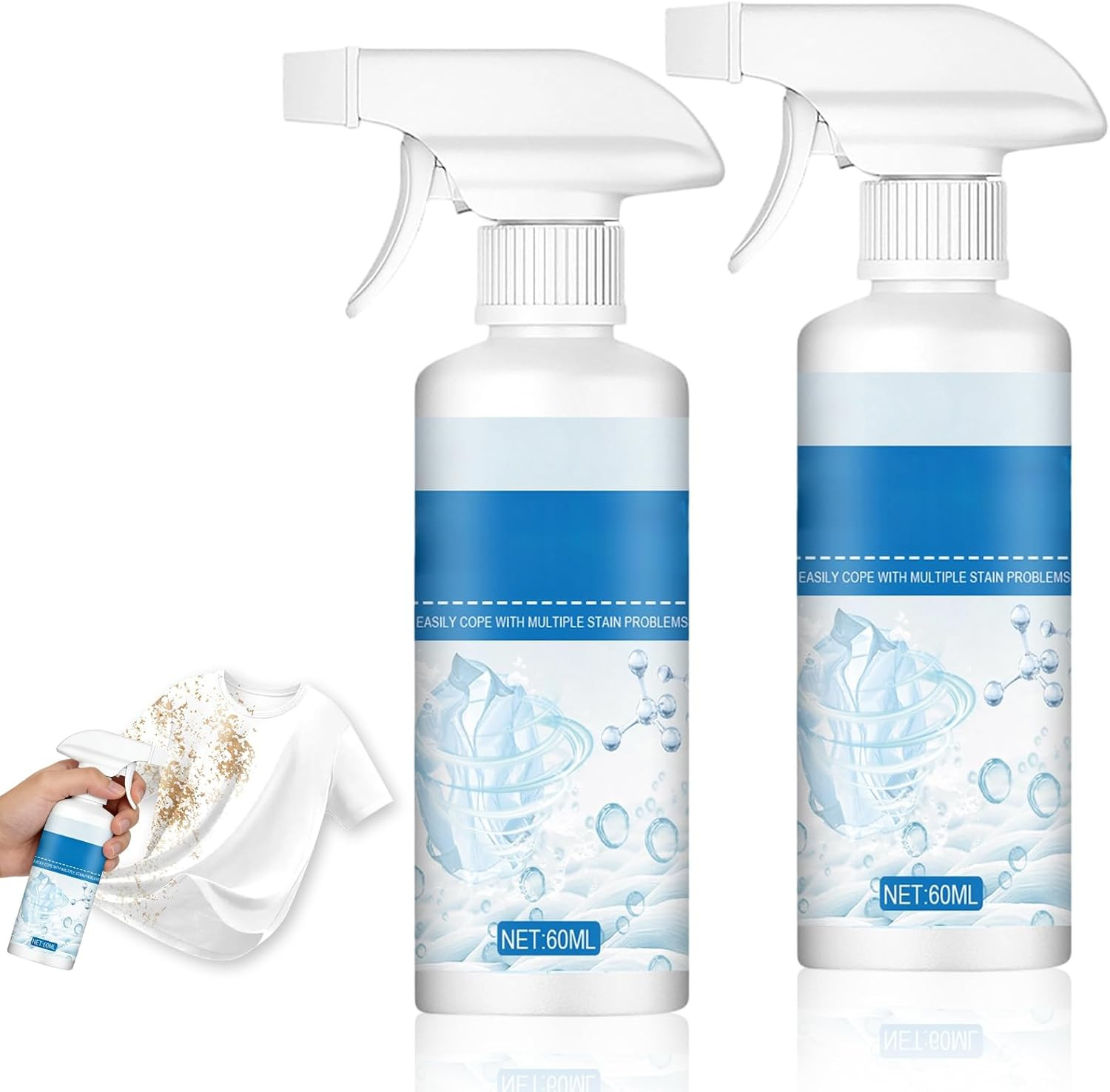 2PCS Non Ionic Clothing Emulsifier Stain Remover, Powerful Laundry Stain Remover
