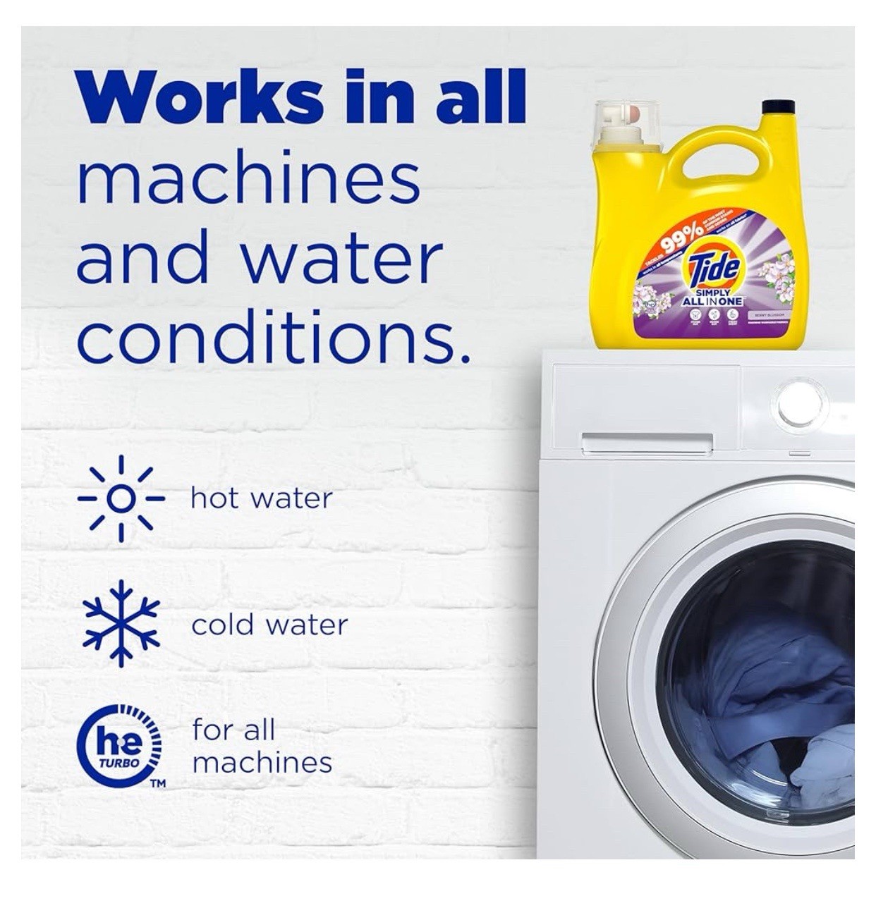 Tide Simply 🌸 All-In-One Liquid Laundry Detergent, 138 Loads, 182 fl oz