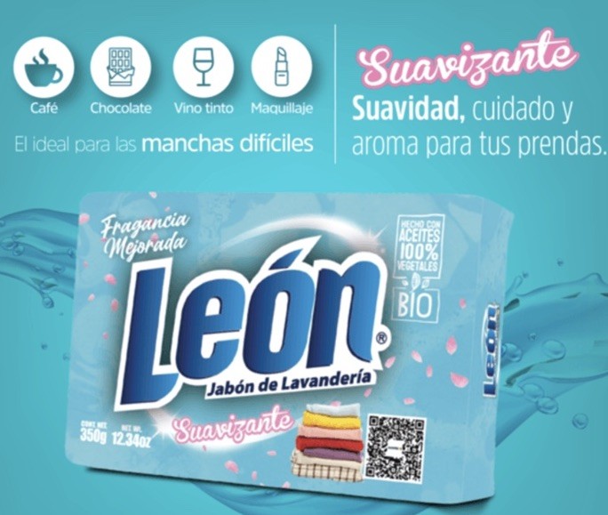 6 PACK LEON JABON EN BARRA SUAVIZANTE LAUNDRY BAR DETERGENTE SOAP 350g each