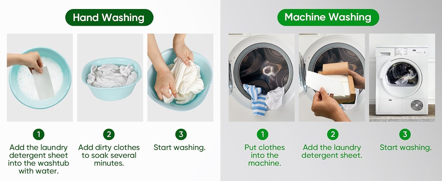 Travel Laundry Detergent Sheets 300 Loads Eco-friendly Washing Detergent Sheets