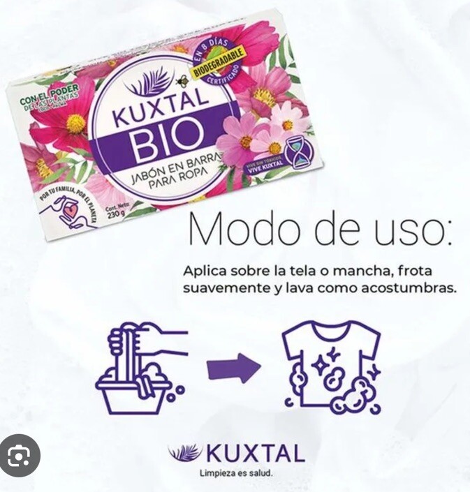3Pack JABON Y SUAVIZANTE 2-1 EN BARRA KUXTAL 230g / LAUNDRY BAR SOAP