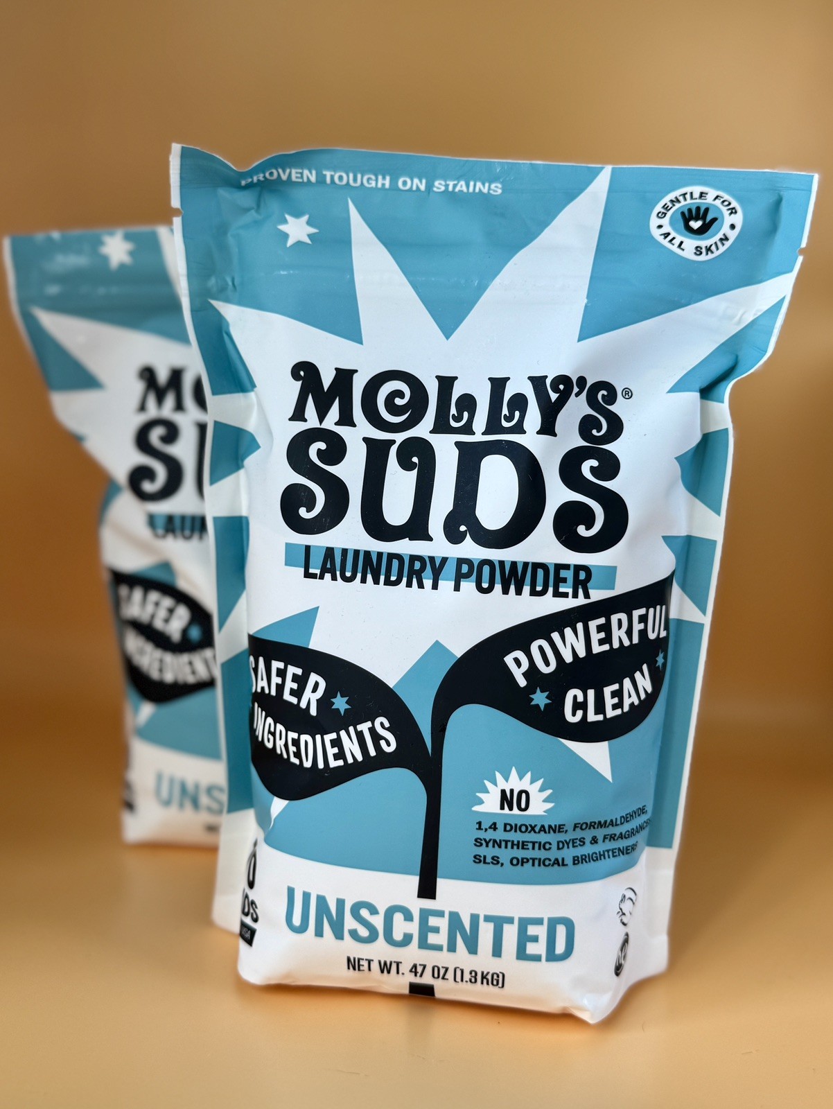 Molly’s Suds Laundry Detergent Powder Sensitive Skin 2 Bags/ 70 loads each NEW
