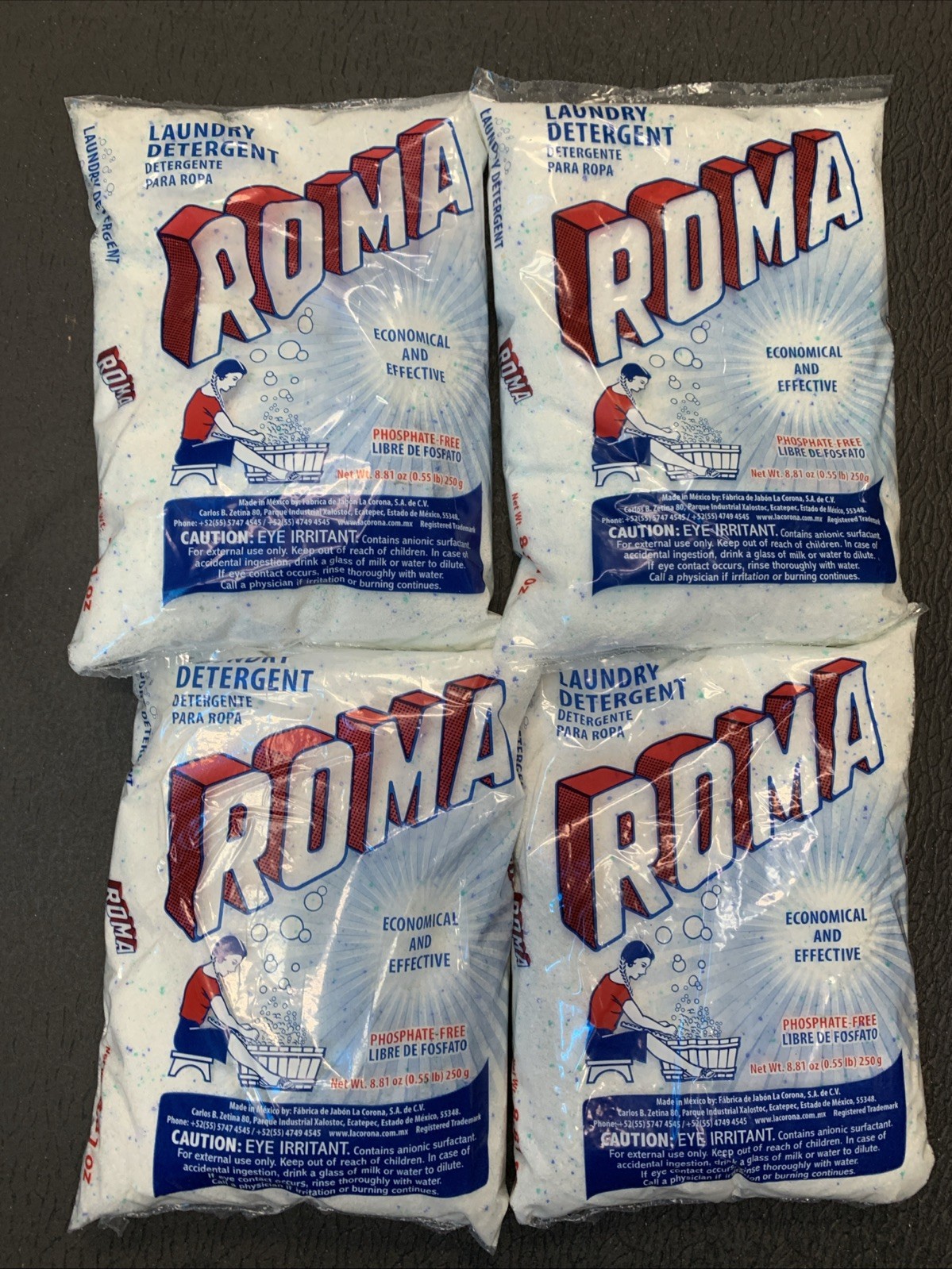 4 Bags Roma Laundry Detergent 8.81 oz 4 Bags X Total