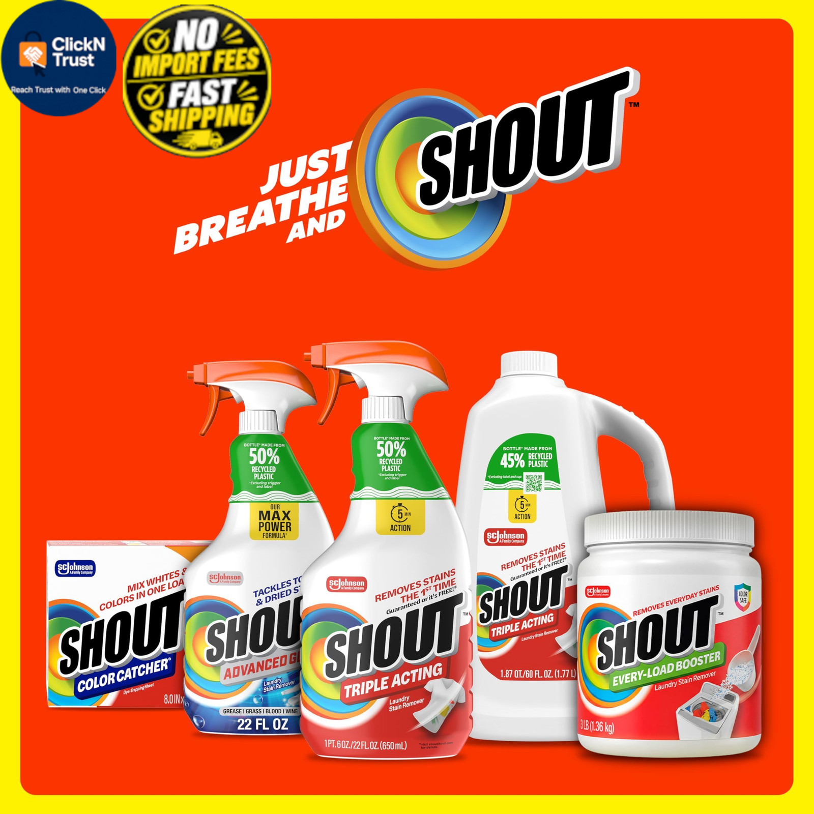 Shout In-Wash Every-Load Booster Laundry Stain 48 Ounce (Pack of 1), White