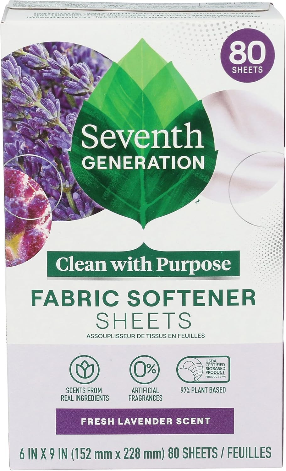 Fabric Softener Sheets, Fresh Lavender, 80 Sheets