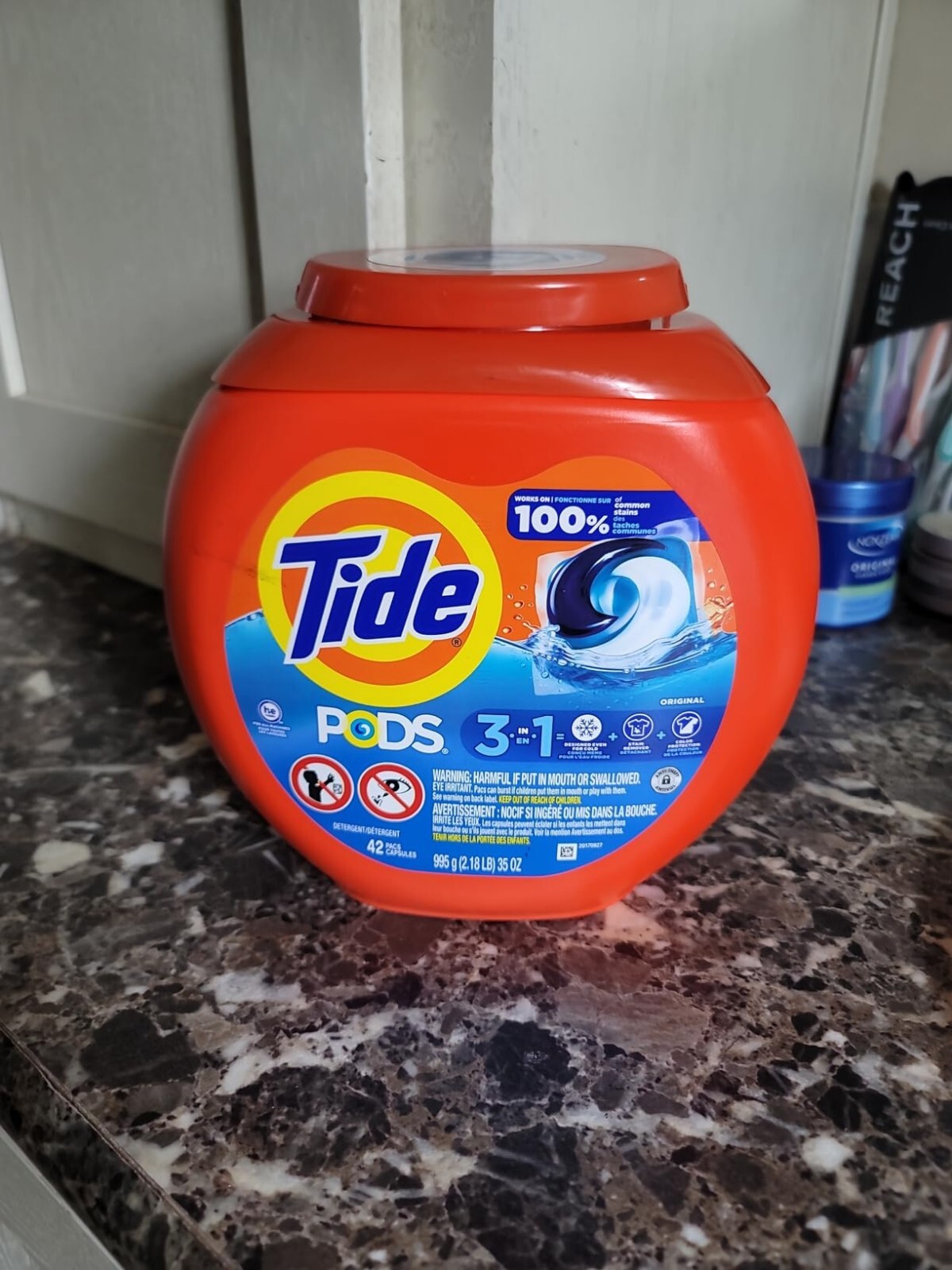 Tide PODS Liquid Laundry Detergent Soap Pacs, HE 42 Count (Pack of 1)