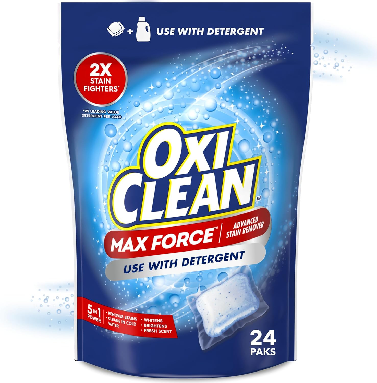 Oxiclean Max Force Advanced Stain Remover Power Paks, Color-Safe, Bleach-Free Ki