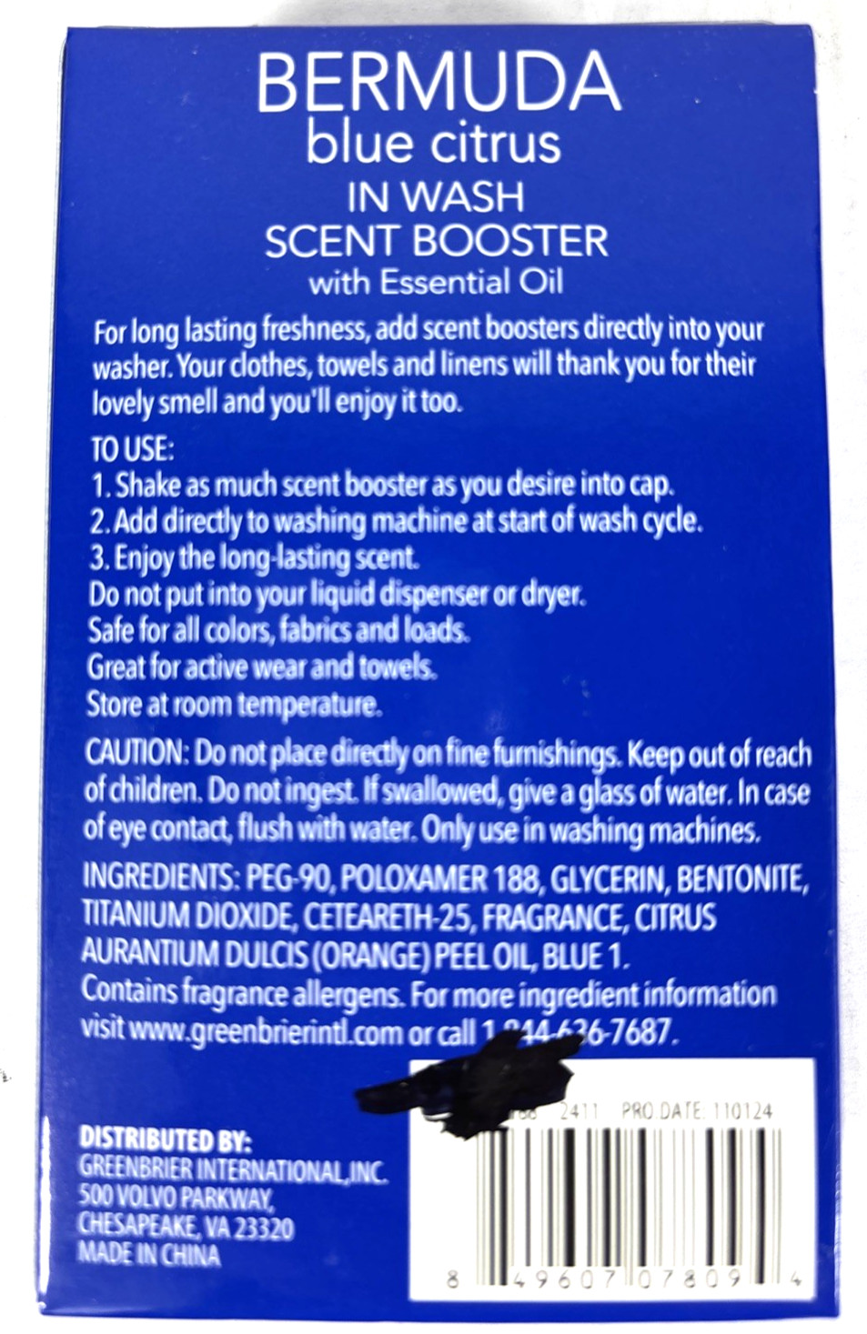 (5) Bermuda Blue Citrus In Wash Scent Booster Beads 4.5 oz.