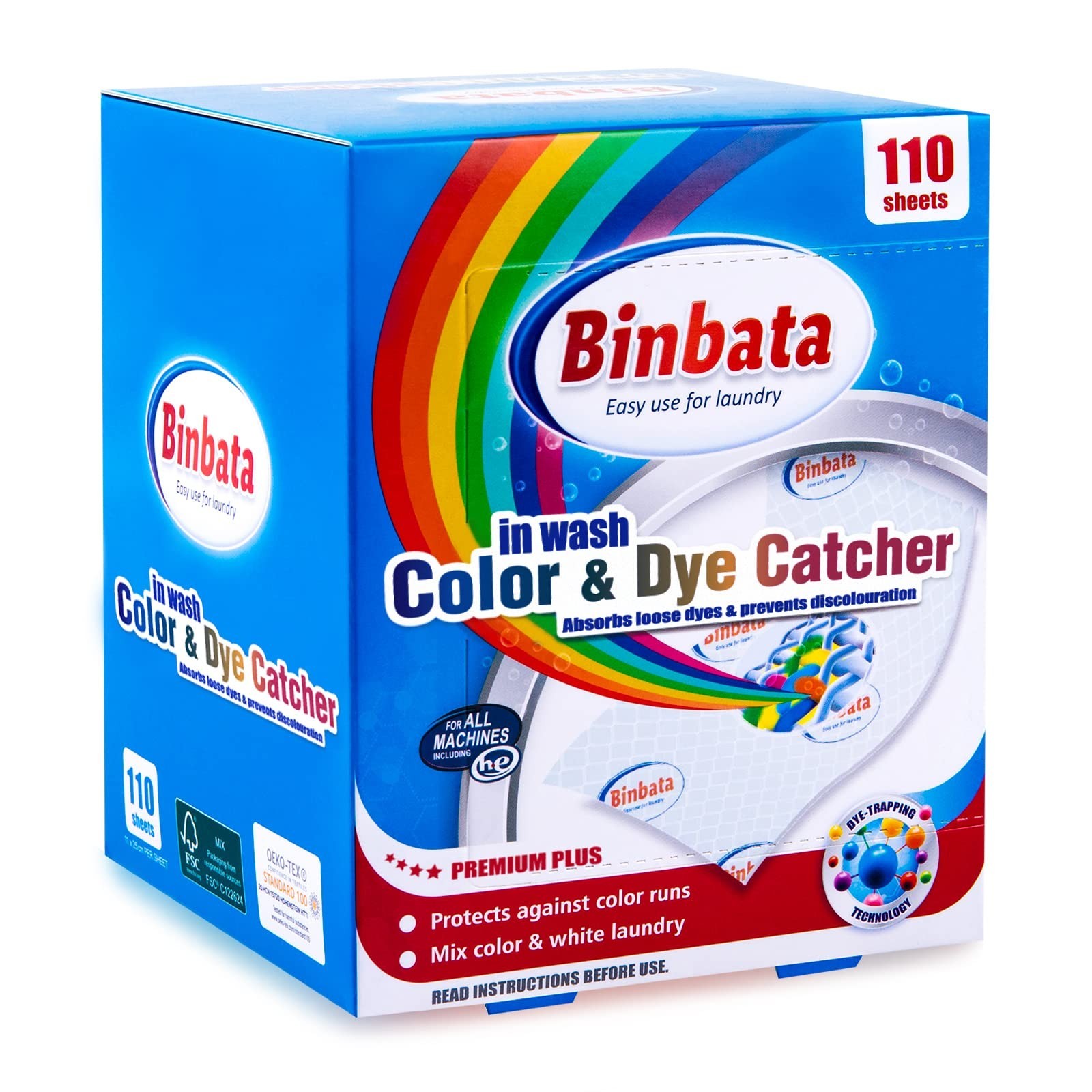 Laundry Dye Catcher Sheets – 110 Count, Fragrance-Free Color Grasper for In-Wash