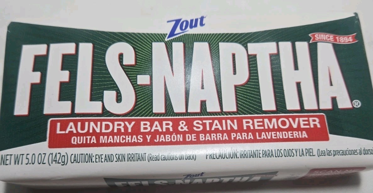 Zout Fels-Naptha Laundry Bar & Stain Remover Soap, 5 oz Made In USA