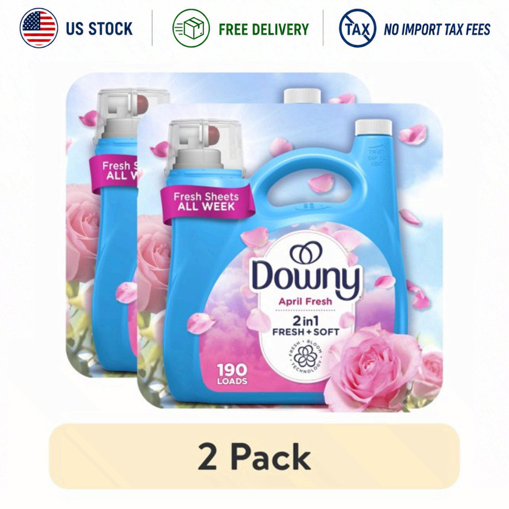 (2 Pack) Downy April Fresh Liquid Fabric Softener Conditioner 140 fl oz 190 Load