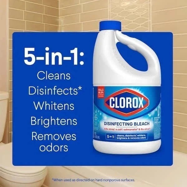 Concentrated Regular Disinfecting Liquid Laundry Bleach, 81 fl.oz 2 pack
