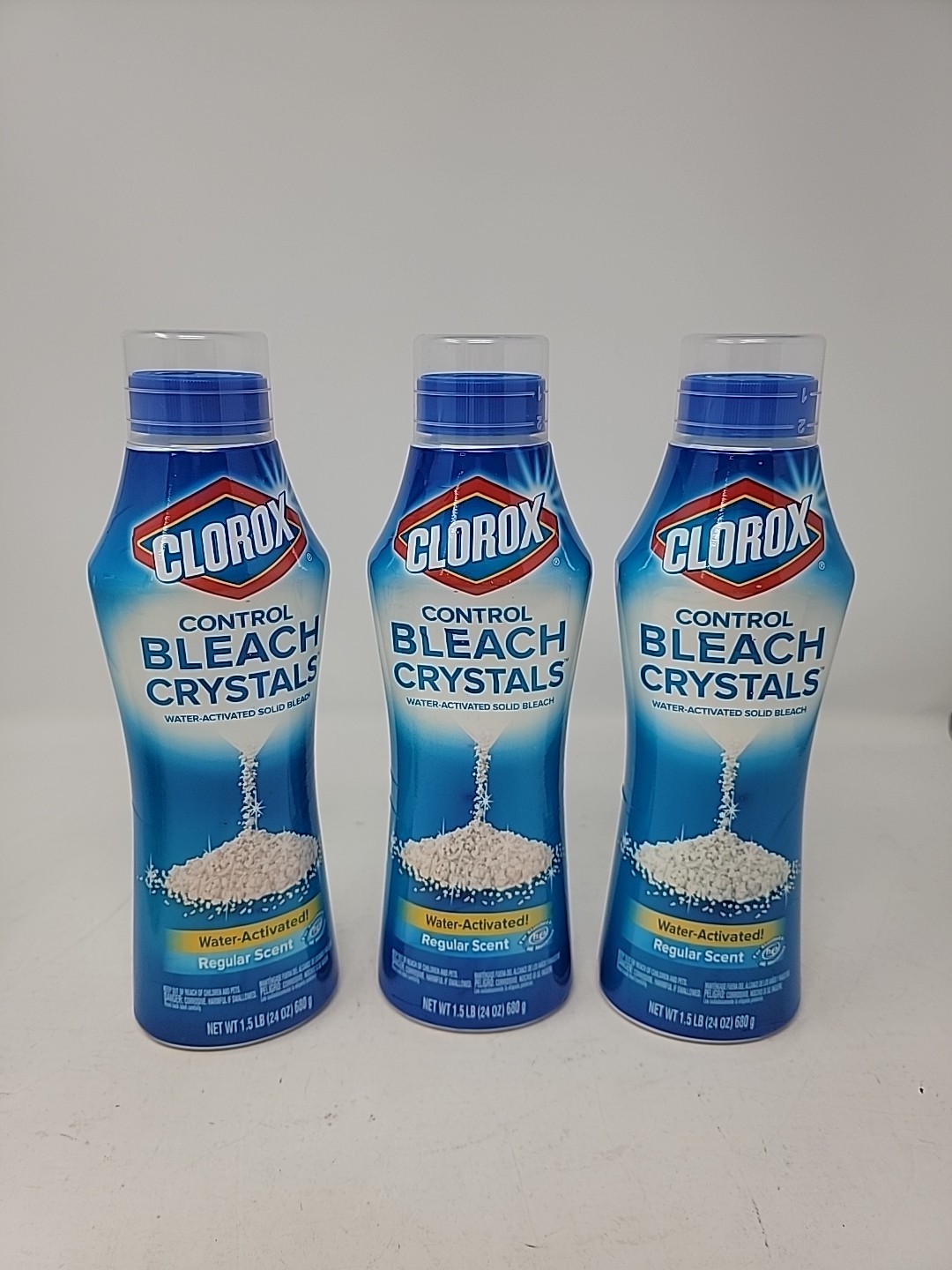 Lot Of 3 Clorox Control Bleach Crystals 24 Oz Fresh Scent Rare Discontinued