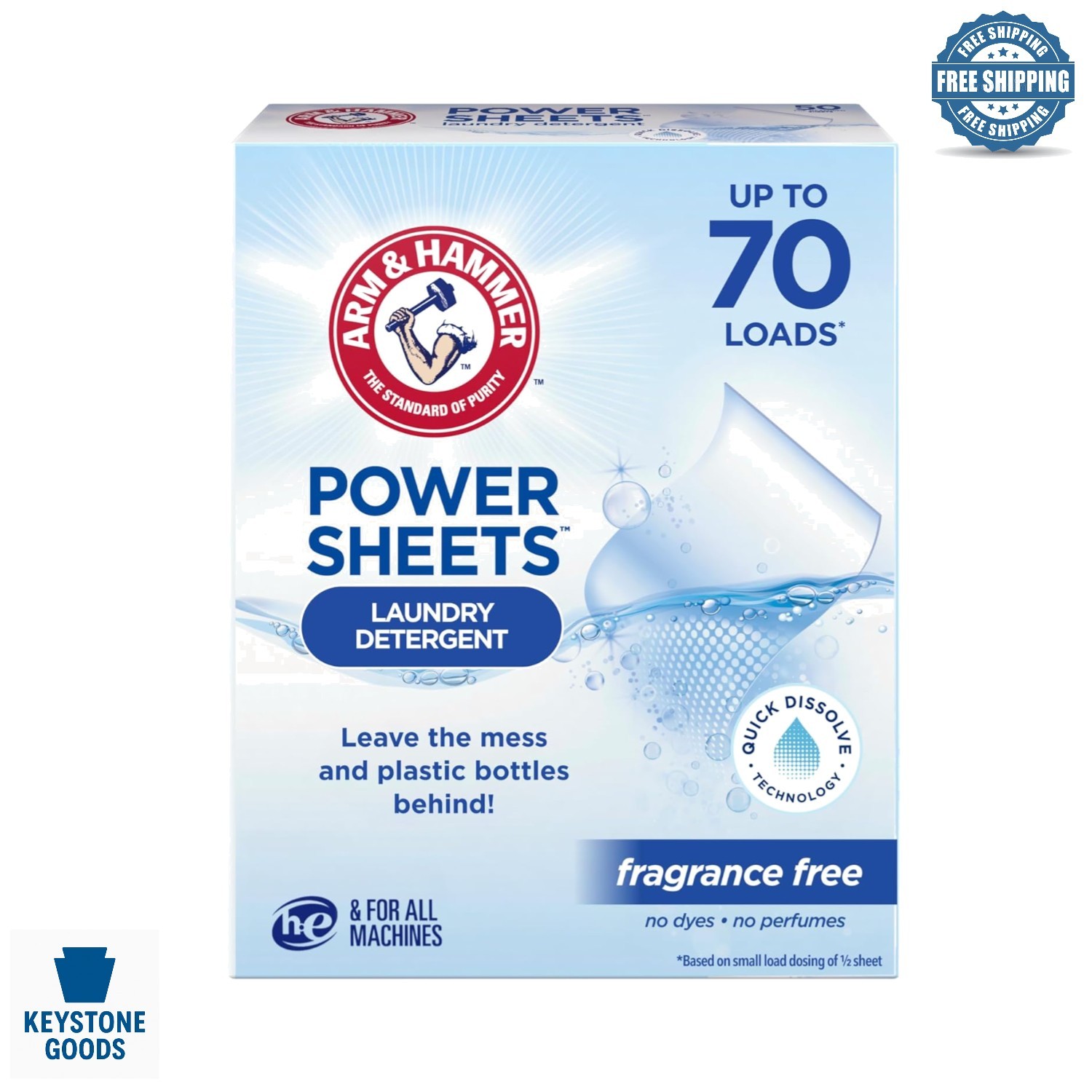 Power Sheets Fragrance-Free Laundry Detergent Sheets – 35 Count