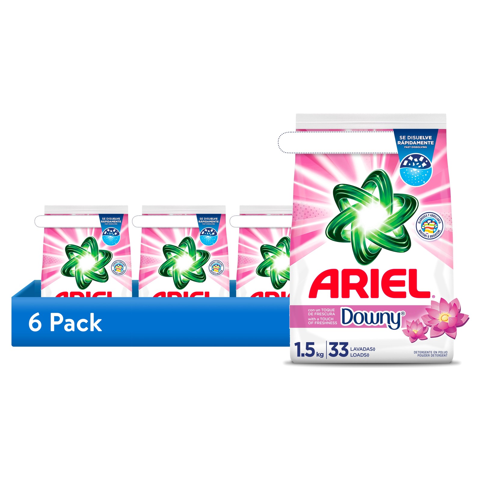 (6 pack)Laundry Detergent Powder with a Touch of Downy Freshness, 52 oz,33 Loads