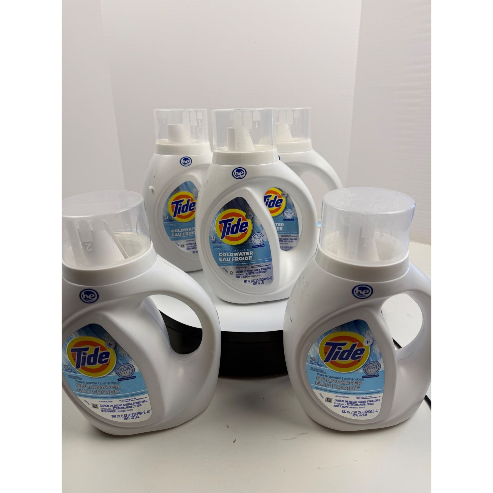 Lot of 5 Tide Free & Gentle Coldwater Liquid Laundry Detergent 30oz 21 Loads HE