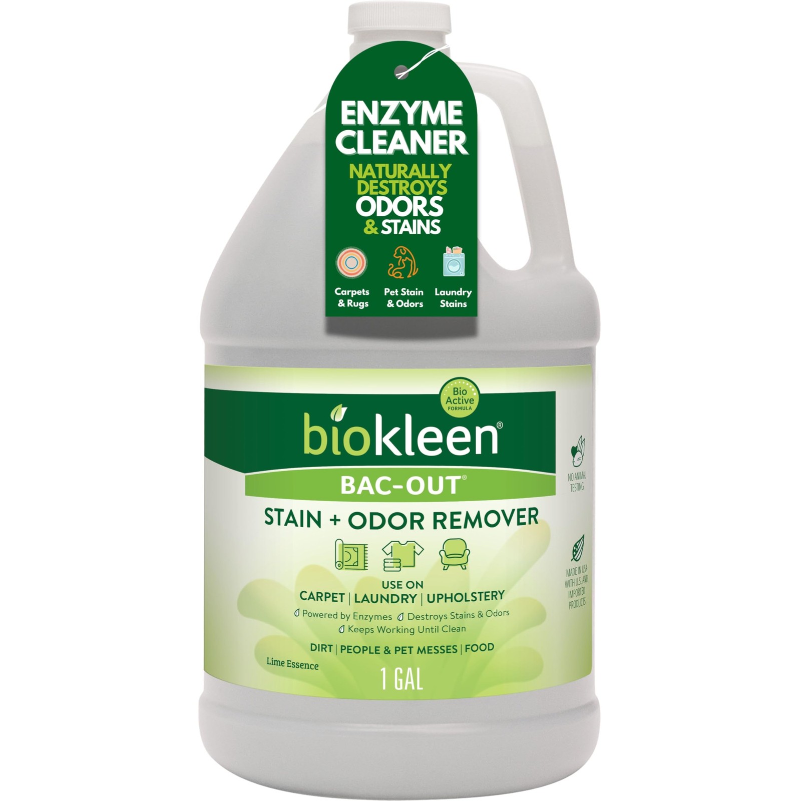 Biokleen Bac-Out Enzyme Cleaner and 128 Fl Oz (Pack of 1), Stain+odor Remover