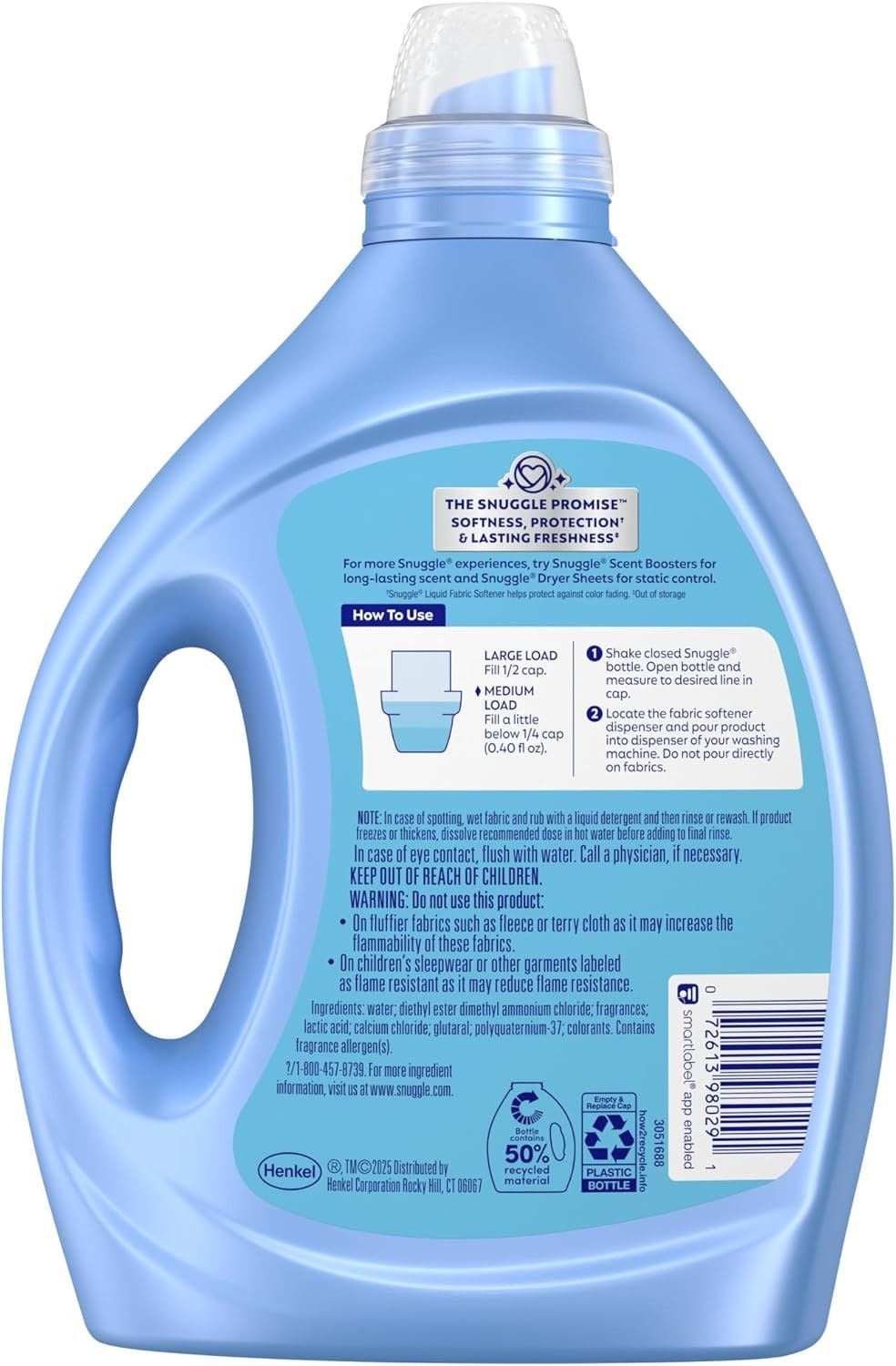 Snuggle Liquid Fabric Softener White Lavender Vanilla Orchid 80 Fl Oz 188 Loads