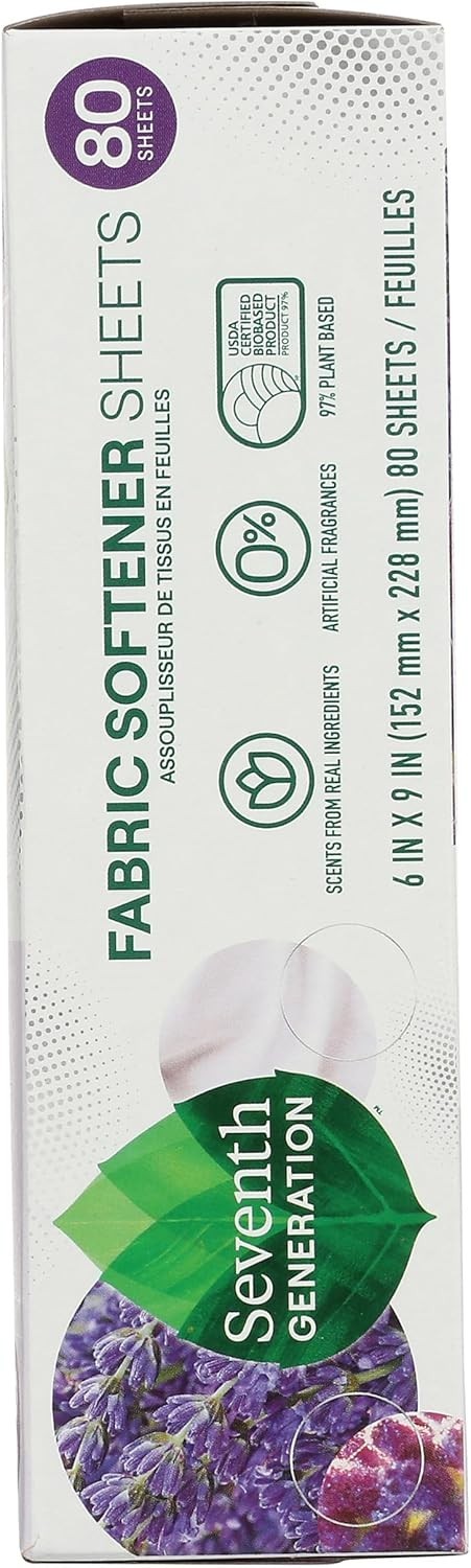 Fabric Softener Sheets, Fresh Lavender, 80 Sheets