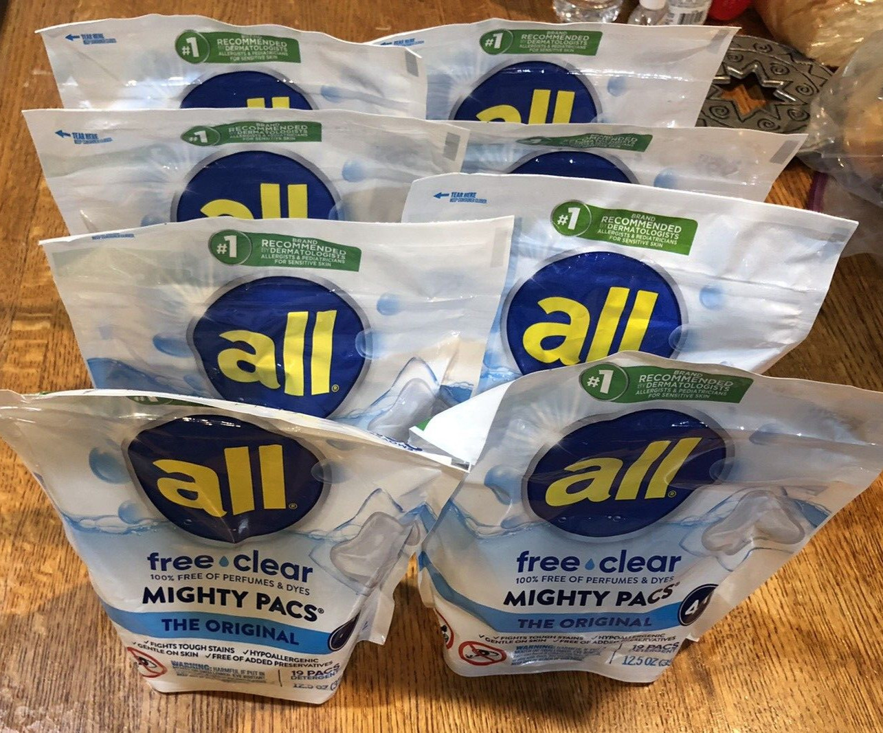 All Stainlifters FREE & CLEAR Detergent PODS 12.6 OZ 19 Count LOT OF 8 NEW