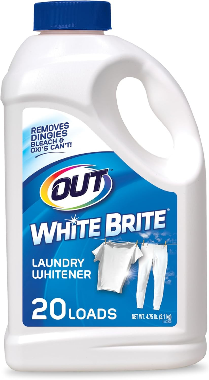 White Brite Laundry Whitener Bleach Alternative, Stain Remover Detergent Booster