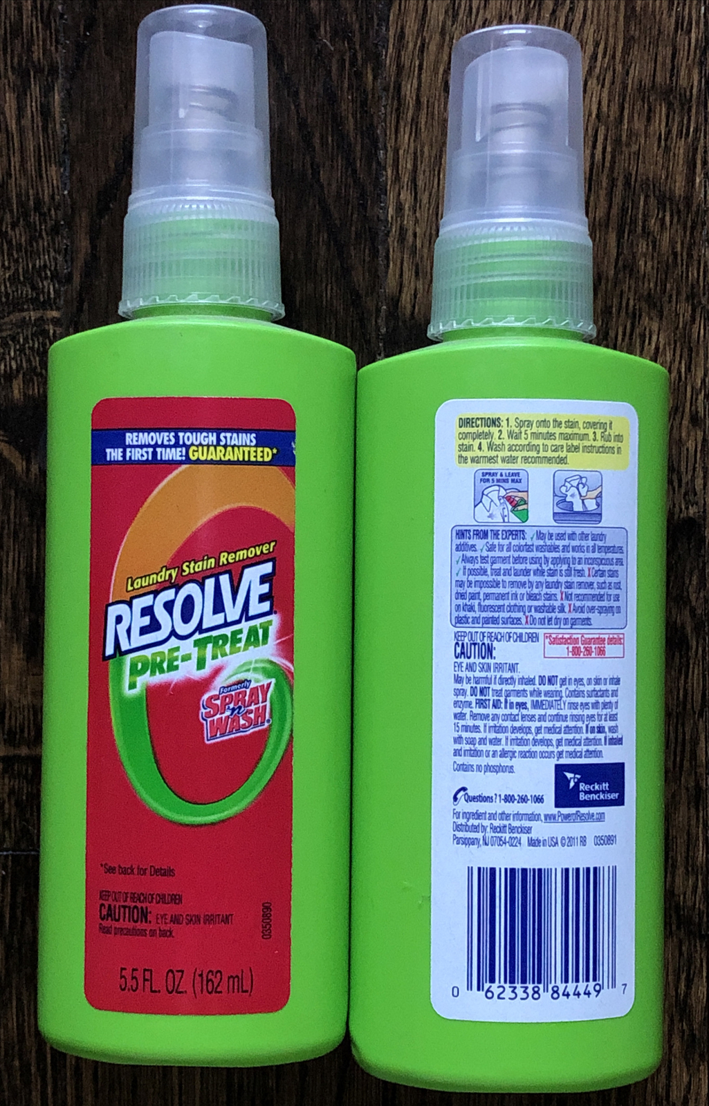 2X RESOLVE PRE-TREAT SPRAY N WASH STAIN REMOVER 5.5 FL OZ