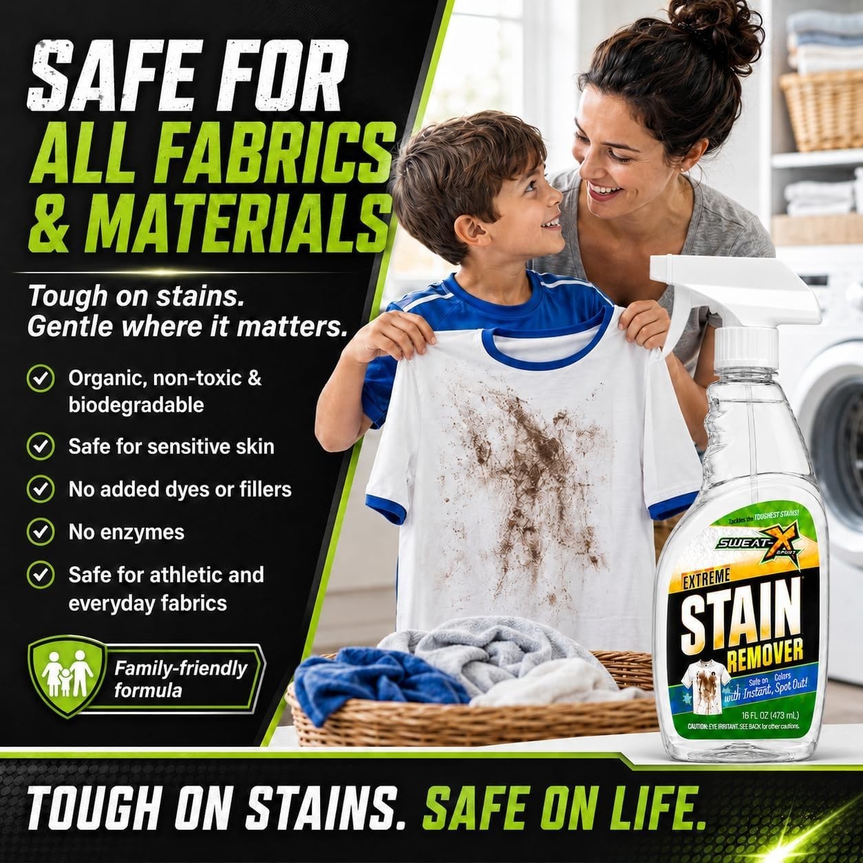 Powerful All-Purpose Stain Treater – 16 oz 2 Bottles, Biodegradable & Non-Toxic