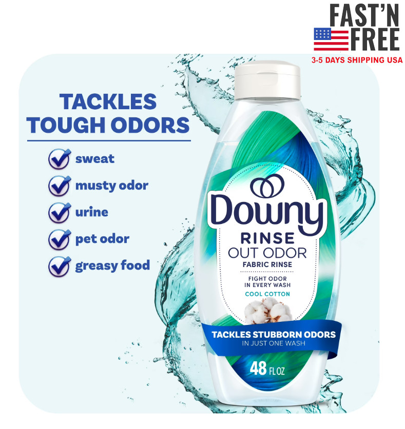 Downy Rinse Out Odor Laundry Rinse, Tackles Tough Odors and Refreshes, 48 fl oz