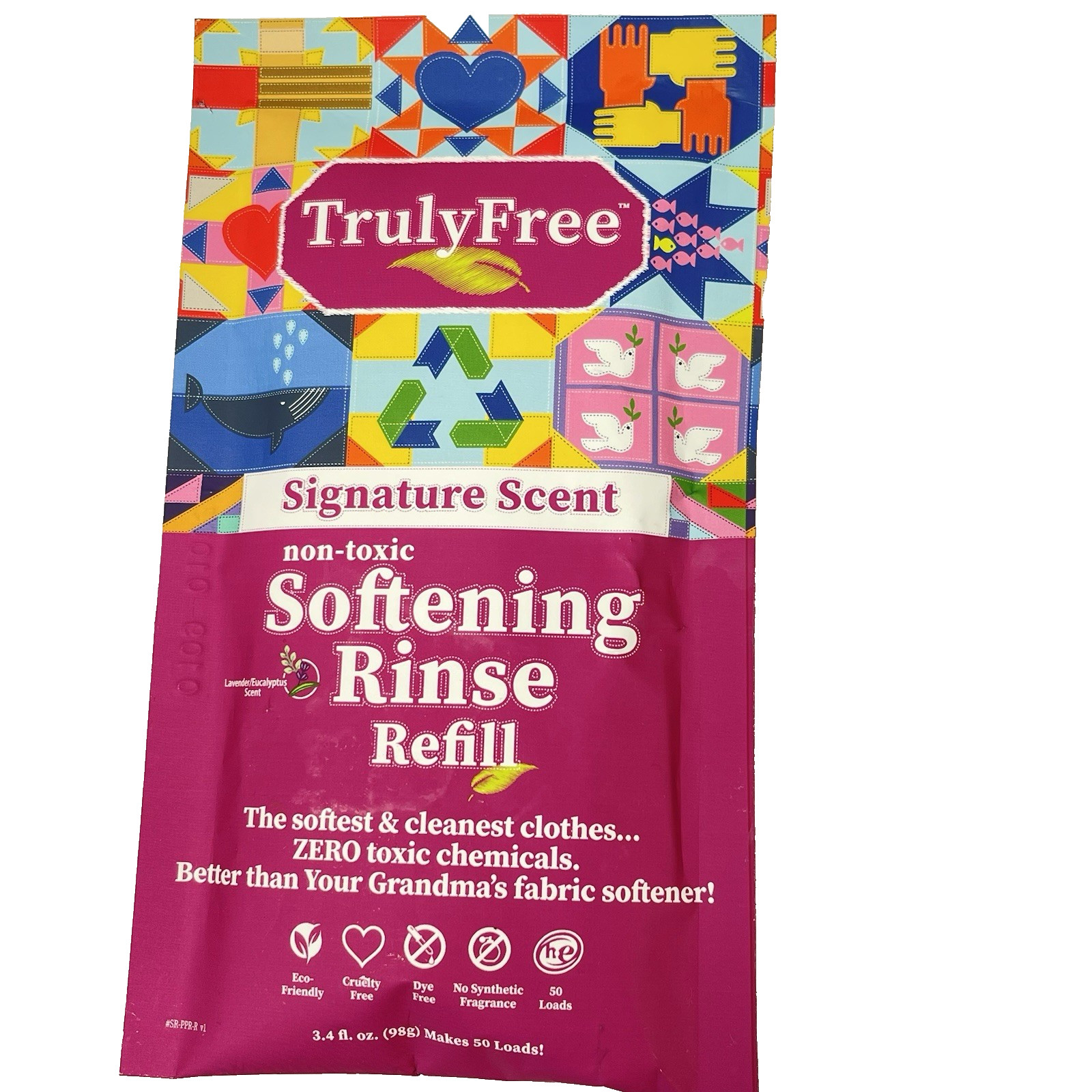 Truly Free Non-Toxic Softening Rinse Refill makes 50 Loads Two Packs Concentrate