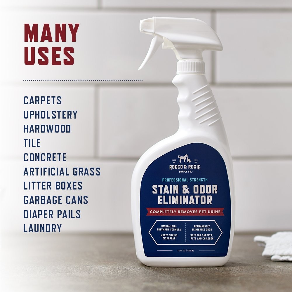 Rocco & Roxie Pet Stain & Odor Eliminator, Enzyme Cleaner, Carpet, Urine Destroy