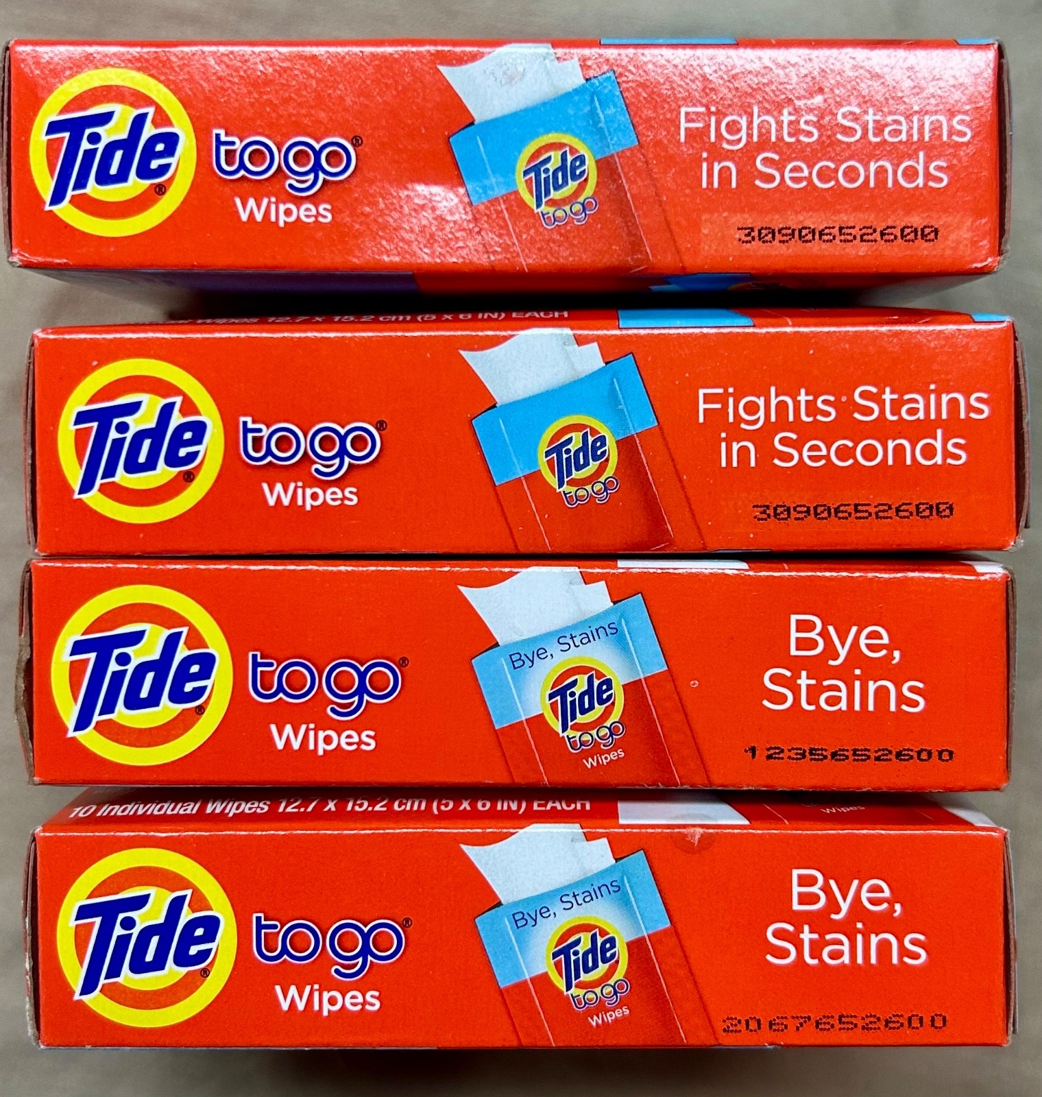 Tide To Go Wipes – 5″ x 6″ Wipes – 4 PACKS (40 Wipes TOTAL)