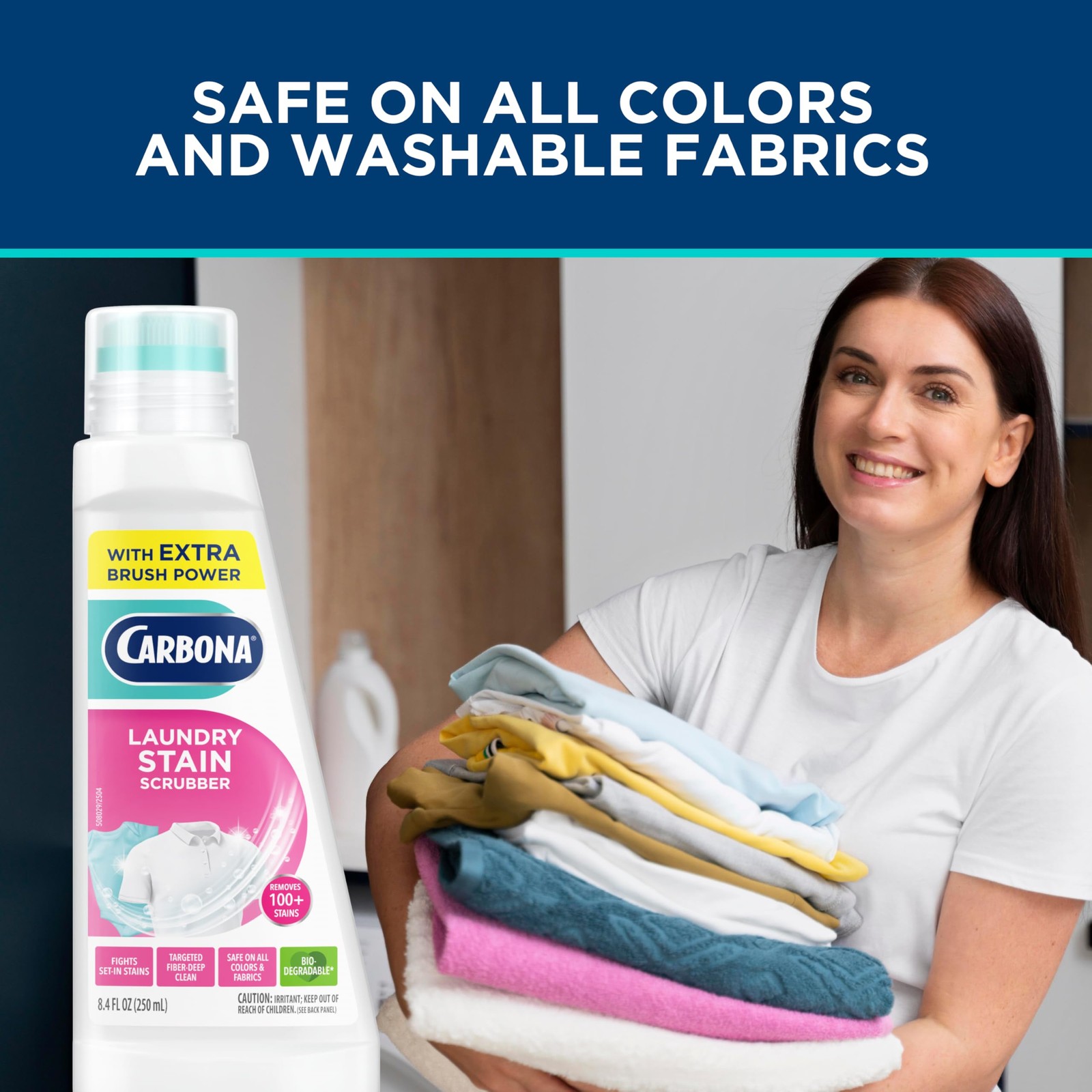 Carbona Laundry Stain Scrubber | Bio-Enzyme Stain Remover | Eliminates Fat,