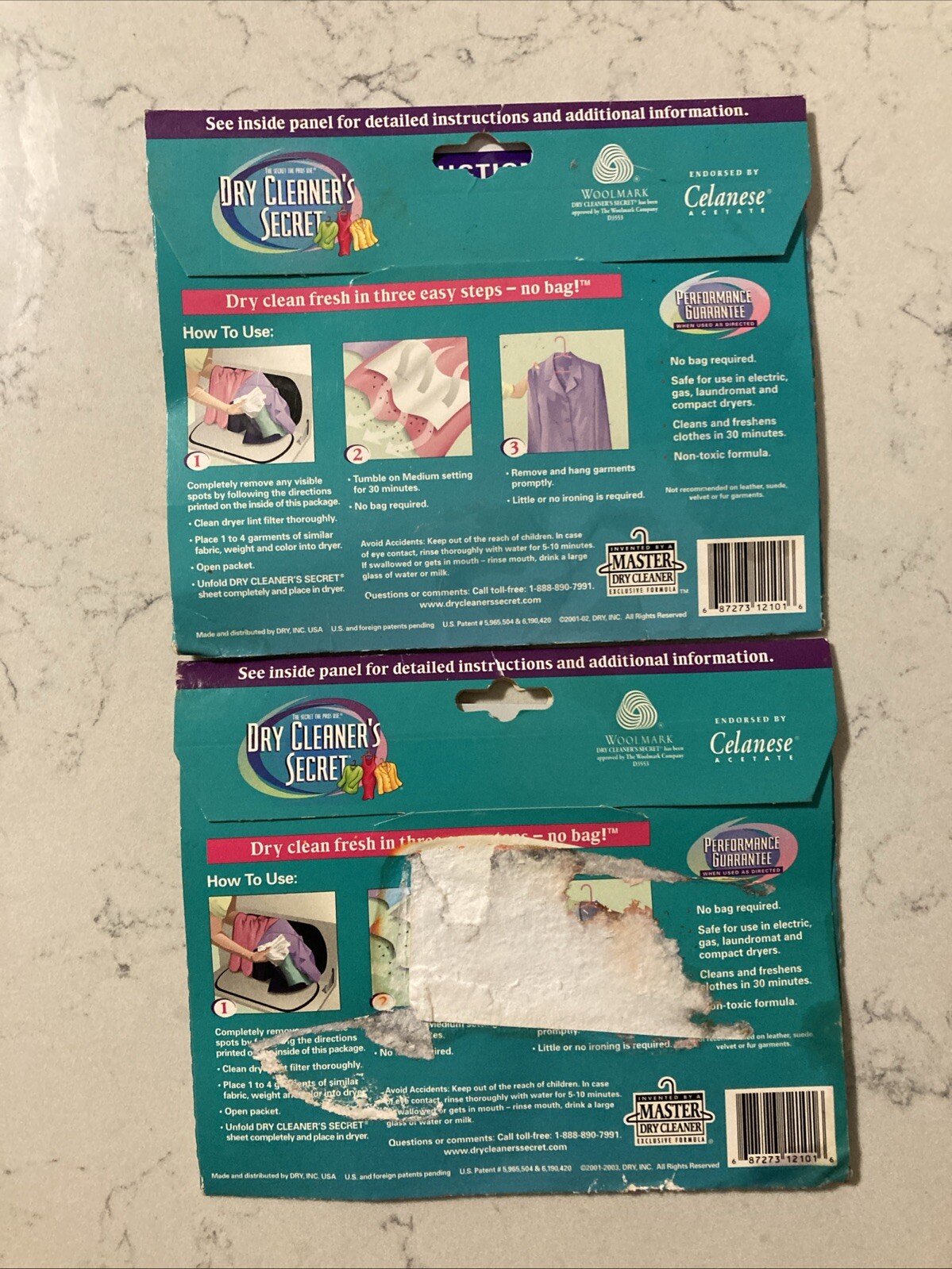 DRY CLEANER’S SECRET at Home Dry Cleaning In Your Dryer 2 Sheets Sealed