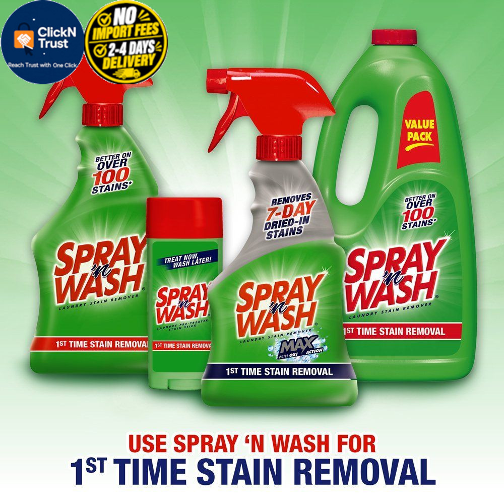 Spray N’ Wash Stain Remover Refill, Laundry Pre-Treat 60 Fl Oz (Pack of 6)