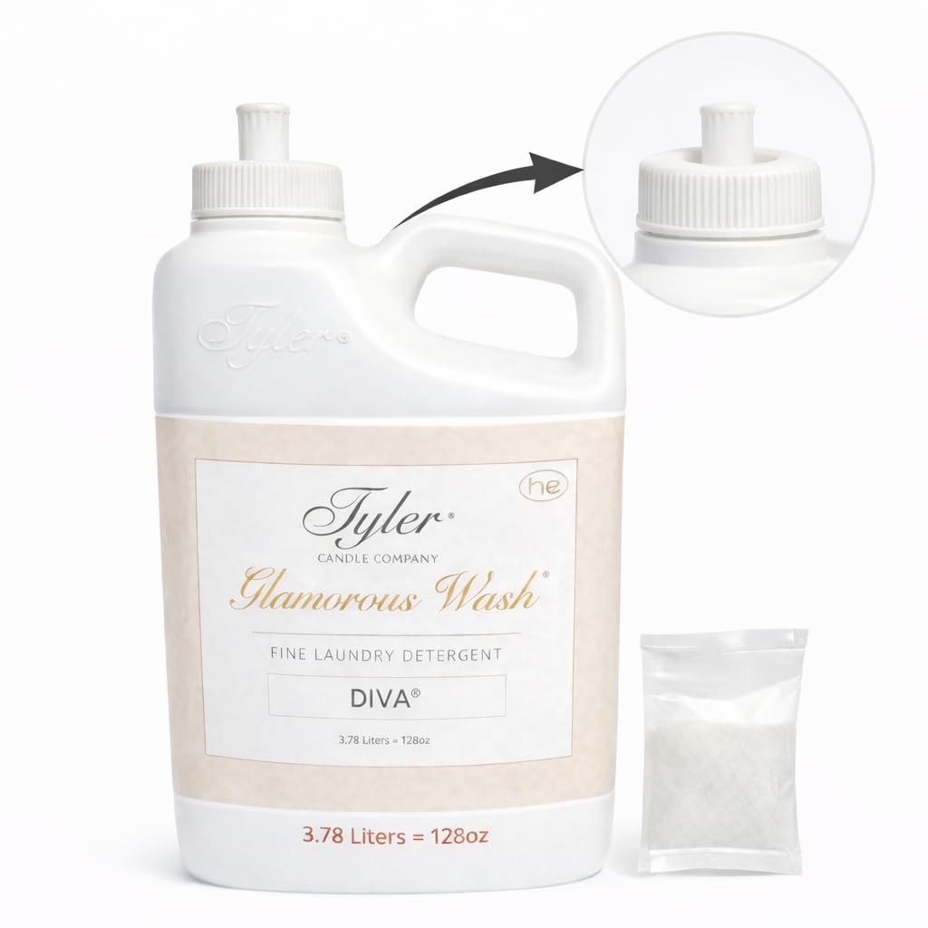 Tyler Candle Wash Diva 128 Fl Oz Laundry Detergent/w Dryer Sachet Single Pouc…